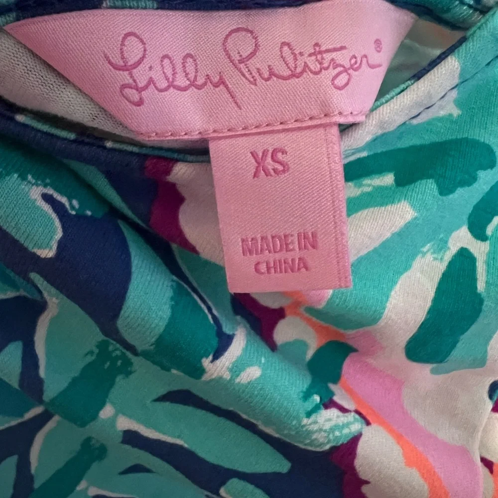 LILLY PULITZER 3/4 Sleeve Floral Print Dress - XS - Picture 4 of 5